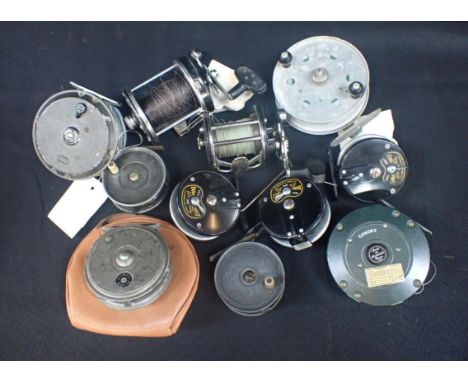 ARMY &amp; NAVY, LONDON: AN ALLOY FLY REEL together with a quantity of various other fishing reels by Convex and others (a lo