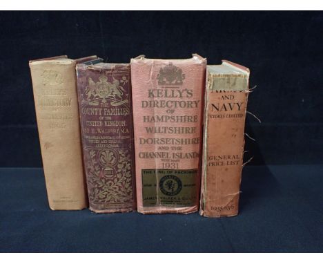 WALFORD, EDWARD, 'THE COUNTY FAMILIES OF THE UNITED KINGDOM' published by Chatto &amp; Windus, 1881, red cloth bound, two Kel