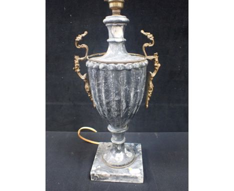 A MARBLE TABLE LAMP, OF URN FORM with ormolu mounts (for re-wiring and restoration)