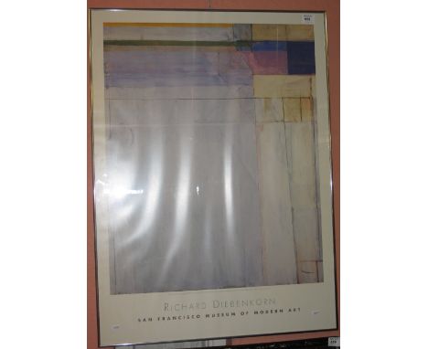 After Richard Diebenkorn, 'Ocean Park no. 54', coloured print, published by the San Francisco Museum of Modern Art.  Framed a