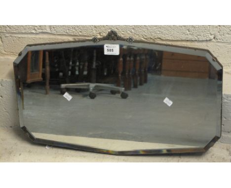 Mid 20th Century bevel plate unframed rectangular mirror.