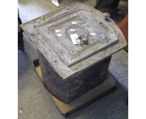 An original metal arch topped bread oven with panel door, having brass loop handle and marked: 'Timothy Richards, Ironmonger,