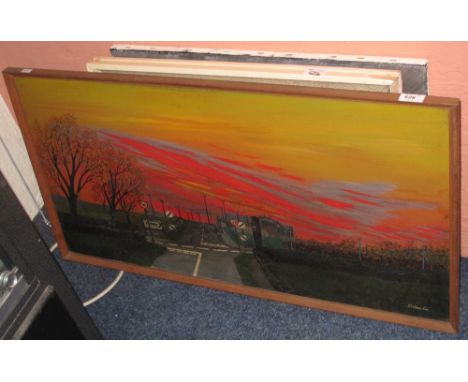 Dilecto, a group of landscapes and portrait studies in oils.  (4)