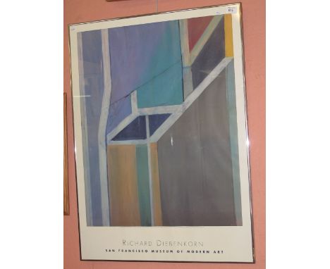 After Richard Diebenkorn, 'Ocean Park no. 19', coloured print published by San Francisco Museum of Modern Art.  Framed and gl