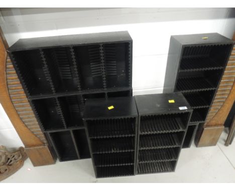 A lot of seven cd units / storage cases in black ash with plastic inners
