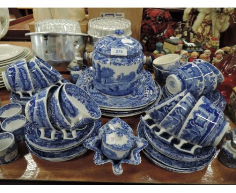 A selection of blue and white wears by Copeland Spode including tea cups and saucer setsAll pieces in good condition no chips