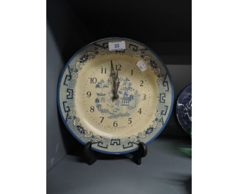 A transfer printed wall clock by Smiths in the Willow wear pattern