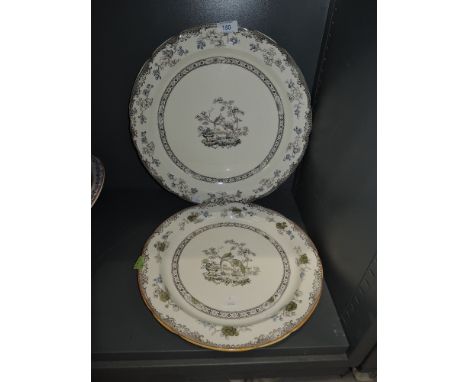 Two printed and hand finished plates by Copleand Spode