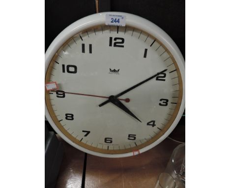 A large faced vintage wall clock by Smiths AstralCONDITION REPORT clock is mains powered, but no plug currently attached 