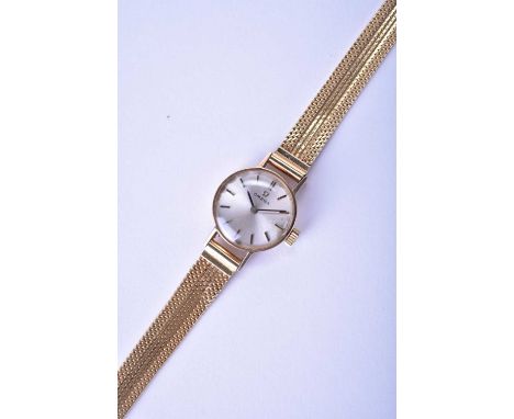 Omega: A lady's 9ct gold bracelet watchDate: Circa 1966Movement: Cal.484 17-jewel, manual windDial: Brushed champagne, baton 