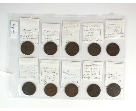 A collection ten United Kingdom 18th century copper halfpenny trade tokens, comprising; John O’Gaunt, Princess of Wales, Isaa