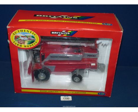 A boxed Britains model Massey Ferguson 7200 Combine harvester, scale 1:32.