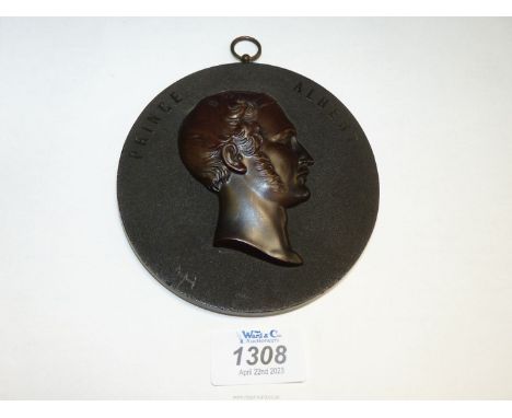 A collectable mid-19th century French portrait Plaque of Prince Albert c. 1860, attributed to Francois Lepage: stamped verso 