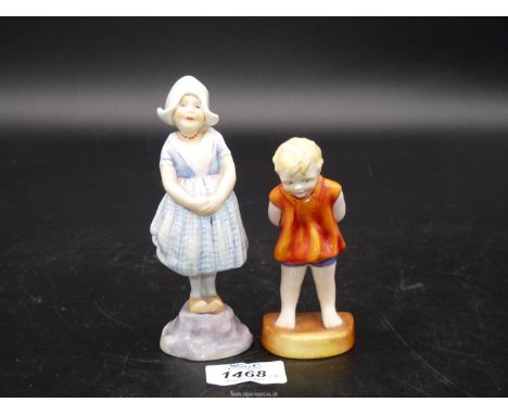 Two F. Doughty modelled Royal Worcester figures, 'Holland' and 'Tommy'.