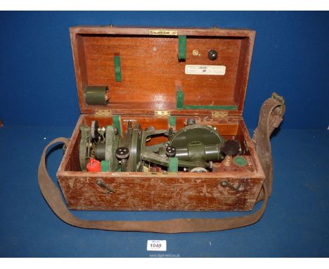 A cased vintage Surveyor's Theodolite by E.R. Watts &amp; Sons. Ltd. London, model no: 37210. 