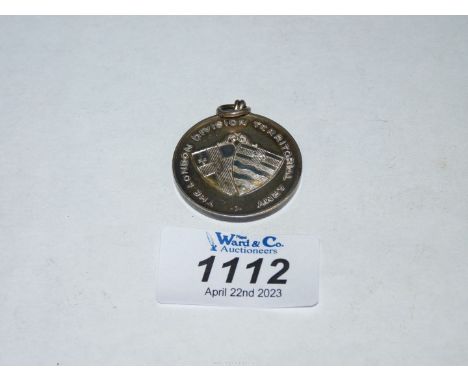 A Silver 'The London Division Territorial Army' medallion having 'City Lieutenants March 1951' inscribed verso, Birmingham, 2