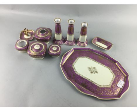 NORITAKE TRINKET SET, all with gilt decoration