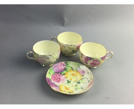 CROWN STAFFORDSHIRE TEA SERVICE, with floral decoration