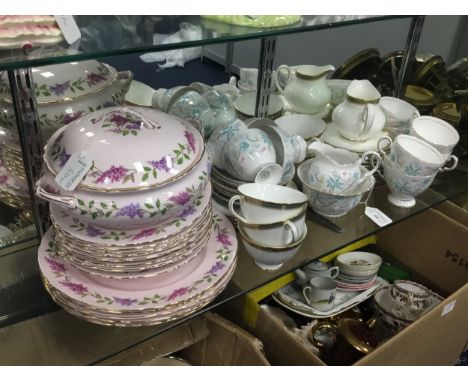 ROYAL TUSCAN TEA SERVICE, with floral decoration, along with a Tuscan 'Lilac Time' part dinner service and other tea and dinn