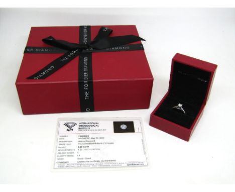 9ct white gold Forever Diamond solitaire ring, the stone 0.29cts approx, size J, 2.1g, with case, box and IGI certificate
