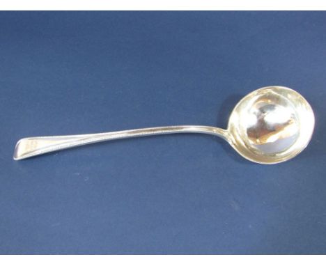 Good quality Victorian beaded soup ladle, maker GA, London 1874, 35cm long, 9oz approx.