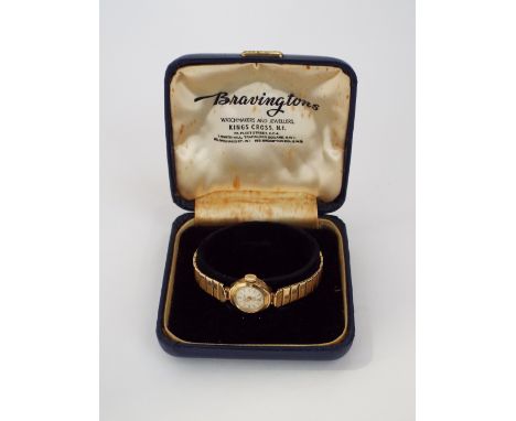 Vintage ladies 9ct Renown dress / cocktail watch, with Incabloc 17 jewel movement, the champagne dial with Arabic and baton m