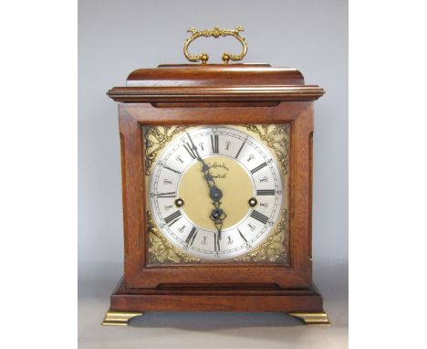 Wickenden Of Norwich Westminster Chime mantel clock, the gilt dial with silvered chapter ring and two train musical movement,