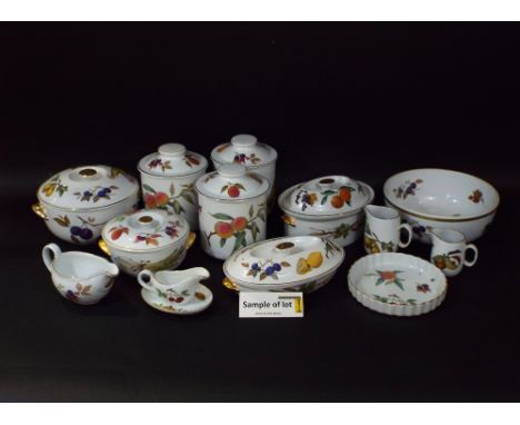 A collection of Royal Worcester Evesham wares including storage jars and covers, tureens and covers, etc (collection)