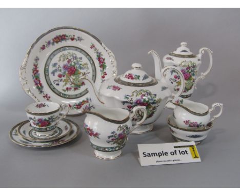 A collection of Paragon China Tree of Kashmir pattern tea and coffee wares including coffee pot, teapot, three milk or cream 