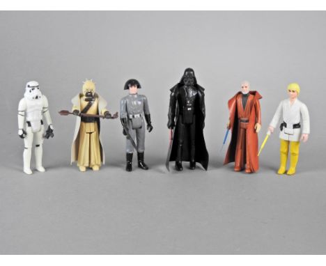 Kenner Star Wars vintage 3¾ Action figures: Ben (OBI-WAN), Kenobi with retracting light sabre, Darth Vader (missing tab on li