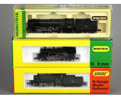 Minitrix N Gauge: 12042 BR green Britannia class 7 4-6-2 Pacific 'Boadicea' 70036 boxed, BR green IVAS 2-6-0 loco and tender 