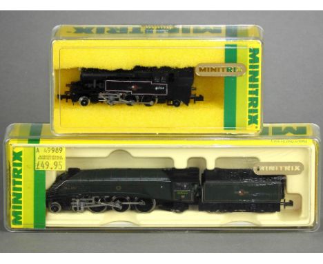 Minitrix N Gauge: 12947 BR Green Gresley A4 Class 4-6-2 60022 'Mallard' boxed, 12040 BR black Ivatt 2MT 2-6-2 Tank Engine box