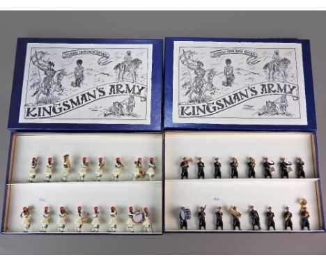 Kingsman's Army boxed marching bands: white metal 'lead' toy soldiers French naval band and KA 24 Greek ev zone band 16 mixed