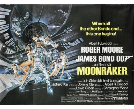 Moonraker1979James Bond film poster, Eon Productions, British Quad; together with a promotional photographic print of Sir Rog