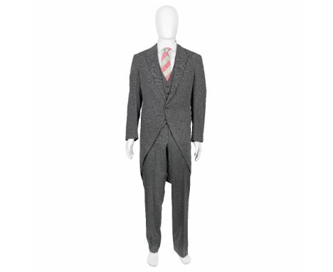 A Douglas Hayward grey herringbone three-piece morning suit made for Sir Roger Moore in A View To A Kill1985Identical to the 