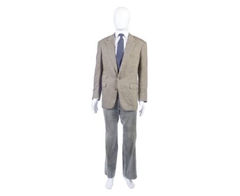 A Douglas Hayward bespoke herringbone wool and silk sports jacket made for Sir Roger MooreLabelled 'Hayward, Roger Moore', an