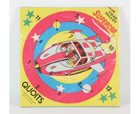 A QUOITS game based on Gerry Anderson's SUPERCAR TV series. Made in 1962 by Chad Valley.Condition Report:  Appears to be miss