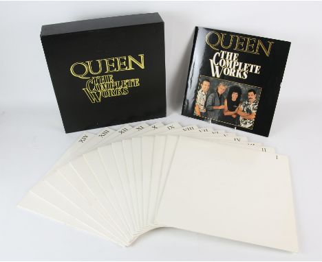 QUEEN THE COMPLETE WORKS Vinyl 14 disc box set. QB1 EMI.Condition Report:  Light damage to box. Has all inserts. Vinyl all EX