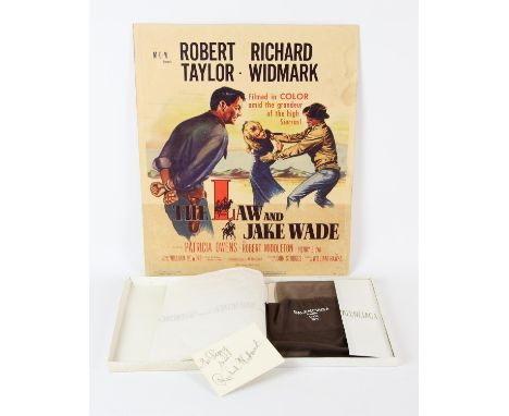 Autographs: Richard Widmark (1914-2008)  an Autographed appointment card, Inscribed and Signed in pencil by the American acto