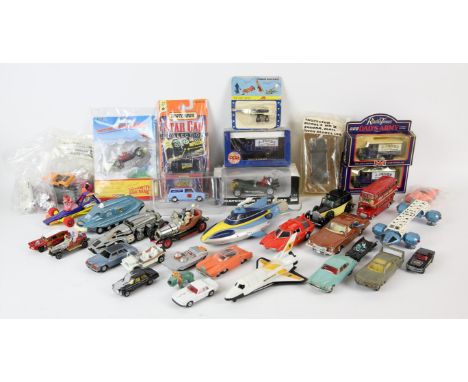 Box of model cars, many relating to TV shows / Films. A Blake's 7 ship, Chitty Chitty Bang Bang, Mission Impossible, Captain 