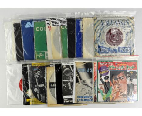 TV related 7 vinyl records. Robot Man by Barry Gray, Advance Promo Star Trek theme, The Persuaders, The Monkees, Blakes 7 (sl