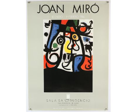 After Joan Miro (Spanish, 1893-1983) Spanish 1986 promo exhibition poster - Sala San Prudencio, rolled 56cm x 76cm. 