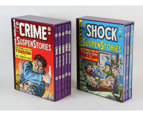 EC Archives: Shock Suspense Stories Complete Set, volumes 1-3, first edition hardback graphic books within pictorial slipcase