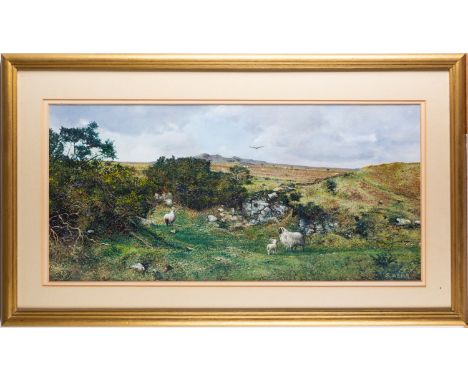 Susan Wells (British, Contemporary) -
Below Western Beacon -
Acrylic -
Signed lower right - 
43 x 74cm framed -
Together with