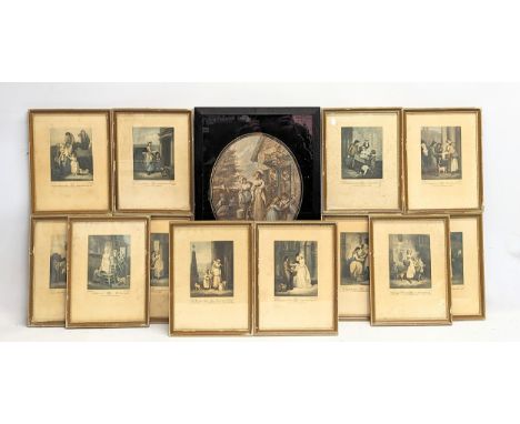 A set of 12 late 19th century Cries of London prints, circa 1880s. With other late 19th century print. Largest measures 36x46
