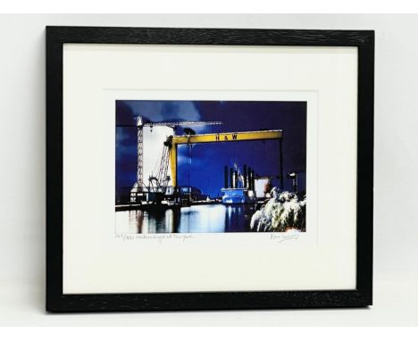 A signed Limited Edition print by Ken Lucas. Winters Night at the Yard. 125/350. 39x33cm 