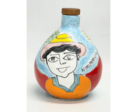 A vintage Italian ceramic decanter by Nino Parrucca. 11x15cm 