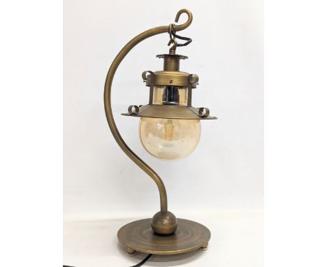 A ship's style lantern desk lamp. 53cm 