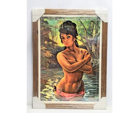 A large Mid Century J. H. Lynch print, titled 'Nymph'.' 56.5x76.5cm with frame. 