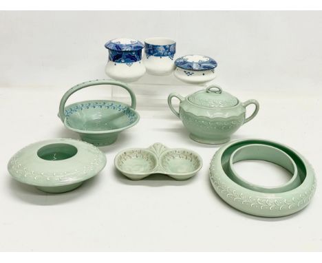 A collection of Charlotte Rhead style pottery. 